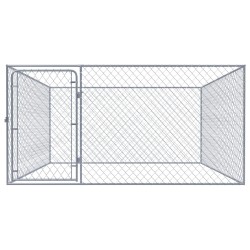 vidaXL Perrera de exterior de acero galvanizado 2x2x1 m