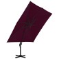 vidaXL Sombrilla voladiza con poste de aluminio rojo burdeos 300x300cm vidaXL Sombrilla voladiza con poste de aluminio rojo burdeos 300x300cm