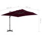 vidaXL Sombrilla voladiza con poste de aluminio rojo burdeos 300x300cm vidaXL Sombrilla voladiza con poste de aluminio rojo burdeos 300x300cm