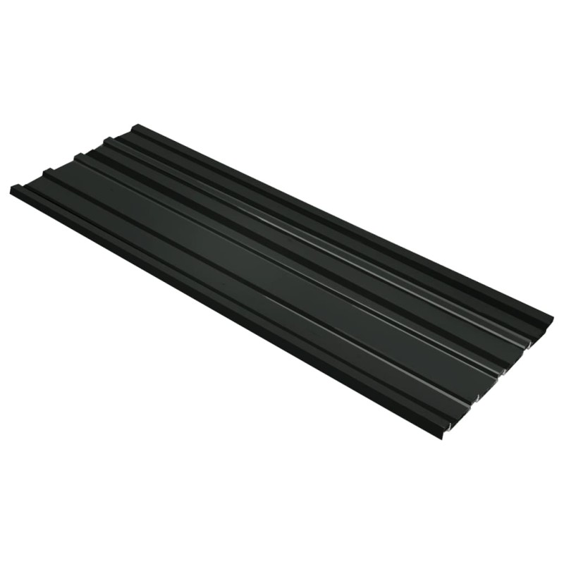 vidaXL Panel para tejado 12 unidades acero galvanizado gris antracita vidaXL Panel para tejado 12 unidades acero galvanizado gris antracita
