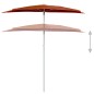 vidaXL Sombrilla de jardín semicircular con palo 300x150 cm terracota