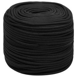 vidaXL Cuerda de barco polipropileno negro intenso 6 mm 50 m