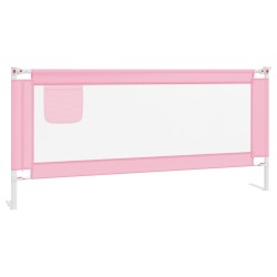 vidaXL Barandilla de seguridad cama de niño rosa tela 200x25 cm