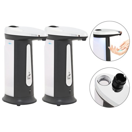 vidaXL Dispensador de jabón automático con sensor y sonido 2 uds 800ml