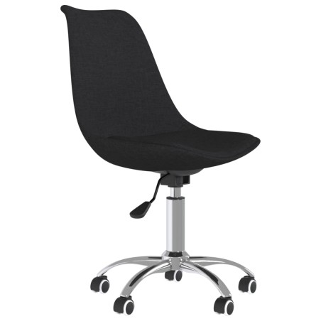 vidaXL Silla de comedor giratoria tela negro