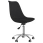 vidaXL Silla de comedor giratoria tela negro