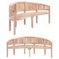 vidaXL Banco banana de madera maciza de teca 200 cm vidaXL Banco banana de madera maciza de teca 200 cm