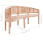 vidaXL Banco banana de madera maciza de teca 200 cm vidaXL Banco banana de madera maciza de teca 200 cm