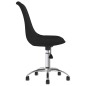 vidaXL Silla de comedor giratoria tela negro