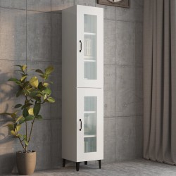 vidaXL Armario de pared colgante blanco brillante 34,5x34x90 cm