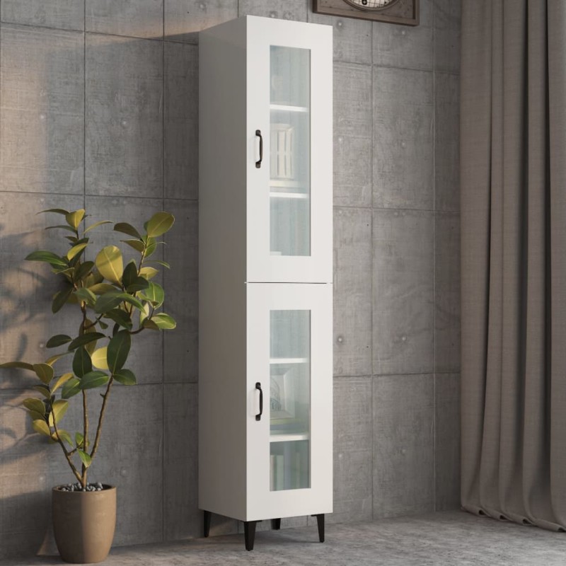 vidaXL Armario de pared colgante blanco brillante 34,5x34x90 cm vidaXL Armario de pared colgante blanco brillante 34,5x34x90 cm