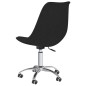 vidaXL Silla de comedor giratoria tela negro