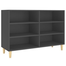 vidaXL Aparador de madera contrachapada gris 103,5x35x70 cm
