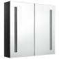 vidaXL Armario de baño con espejo LED negro brillante 62x14x60 cm vidaXL Armario de baño con espejo LED negro brillante 62x14x60 cm