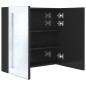 vidaXL Armario de baño con espejo LED negro brillante 62x14x60 cm vidaXL Armario de baño con espejo LED negro brillante 62x14x60 cm