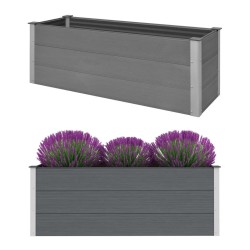 vidaXL Arriate de WPC gris 150x50x54 cm