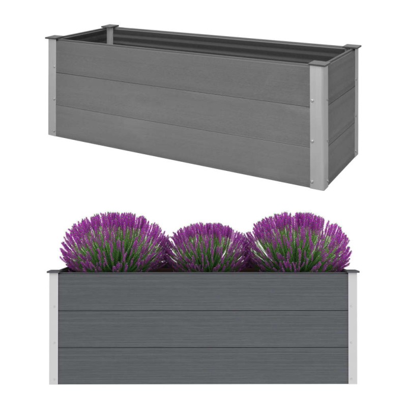 vidaXL Arriate de WPC gris 150x50x54 cm vidaXL Arriate de WPC gris 150x50x54 cm