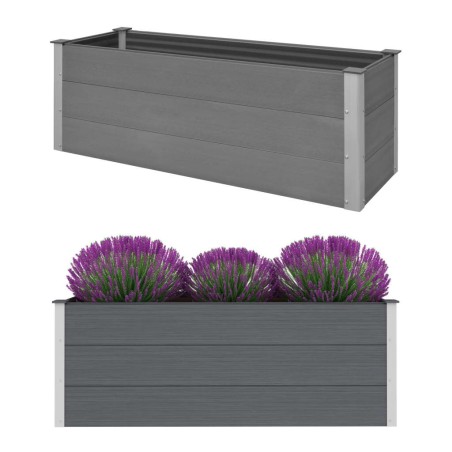 vidaXL Arriate de WPC gris 150x50x54 cm