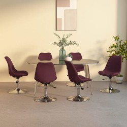 vidaXL Sillas de comedor giratorias 6 unidades tela morada