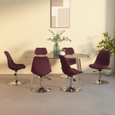 vidaXL Sillas de comedor giratorias 6 unidades tela morada