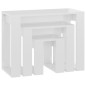 vidaXL Mesas apilables 3 piezas madera contrachapada blanco brillante vidaXL Mesas apilables 3 piezas madera contrachapada blanco brillante