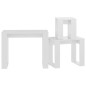 vidaXL Mesas apilables 3 piezas madera contrachapada blanco brillante vidaXL Mesas apilables 3 piezas madera contrachapada blanco brillante