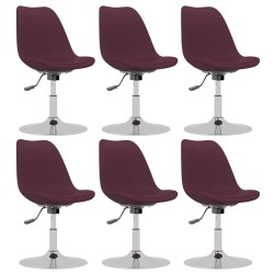 vidaXL Sillas de comedor giratorias 6 unidades tela morada