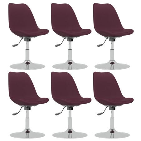 vidaXL Sillas de comedor giratorias 6 unidades tela morada