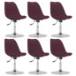 vidaXL Sillas de comedor giratorias 6 unidades tela morada vidaXL Sillas de comedor giratorias 6 unidades tela morada