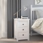 vidaXL Mesita de noche madera maciza de pino blanco 40x35x61,5 cm vidaXL Mesita de noche madera maciza de pino blanco 40x35x61,5 cm