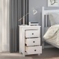 vidaXL Mesita de noche madera maciza de pino blanco 40x35x61,5 cm vidaXL Mesita de noche madera maciza de pino blanco 40x35x61,5 cm