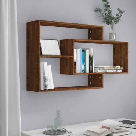 vidaXL Estantería pared contrachapada roble marrón 104x20x58,5 cm