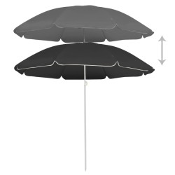 vidaXL Sombrilla de exterior con poste de acero antracita 180 cm