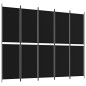 vidaXL Biombo divisor de 5 paneles de tela negro 250x200 cm vidaXL Biombo divisor de 5 paneles de tela negro 250x200 cm