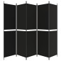 vidaXL Biombo divisor de 5 paneles de tela negro 250x200 cm vidaXL Biombo divisor de 5 paneles de tela negro 250x200 cm