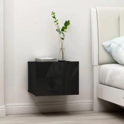 vidaXL Mesitas noche 2 uds contrachapada negro brillo 40x30x30 cm
