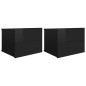 vidaXL Mesitas noche 2 uds contrachapada negro brillo 40x30x30 cm vidaXL Mesitas noche 2 uds contrachapada negro brillo 40x30x30 cm
