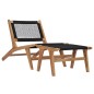 vidaXL Tumbona con reposapiés madera maciza de teca y cuerda vidaXL Tumbona con reposapiés madera maciza de teca y cuerda