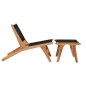 vidaXL Tumbona con reposapiés madera maciza de teca y cuerda vidaXL Tumbona con reposapiés madera maciza de teca y cuerda