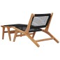 vidaXL Tumbona con reposapiés madera maciza de teca y cuerda vidaXL Tumbona con reposapiés madera maciza de teca y cuerda