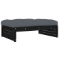 vidaXL Taburete de jardín madera maciza de pino negro 120x80 cm vidaXL Taburete de jardín madera maciza de pino negro 120x80 cm