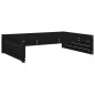 vidaXL Taburete de jardín madera maciza de pino negro 120x80 cm vidaXL Taburete de jardín madera maciza de pino negro 120x80 cm