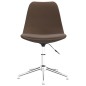 vidaXL Sillas de comedor giratorias 4 unidades tela marrón