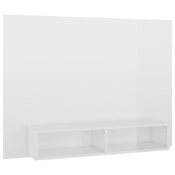 vidaXL Mueble TV de pared contrachapado blanco brillante 120x23,5x90cm