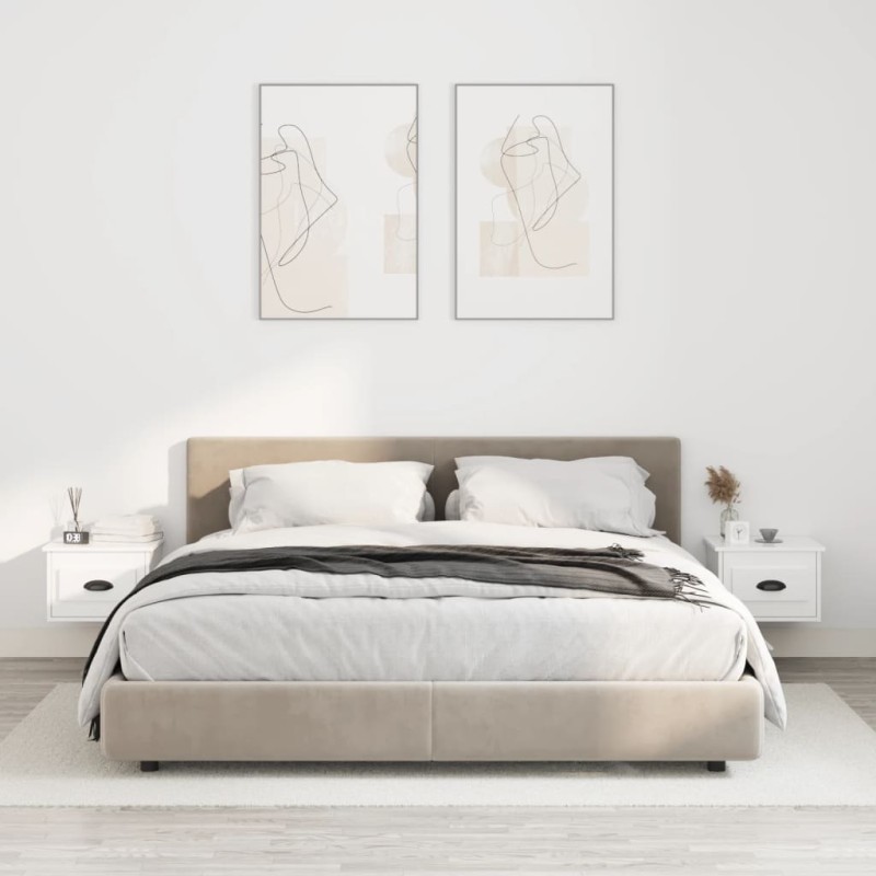 vidaXL Mesitas de noche de pared 2 uds blanco 41,5x36x28 cm vidaXL Mesitas de noche de pared 2 uds blanco 41,5x36x28 cm