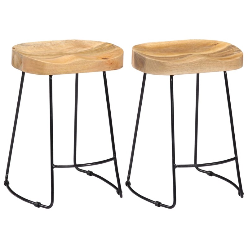 vidaXL Taburetes de cocina gavin 2 unidades madera maciza de mango vidaXL Taburetes de cocina gavin 2 unidades madera maciza de mango
