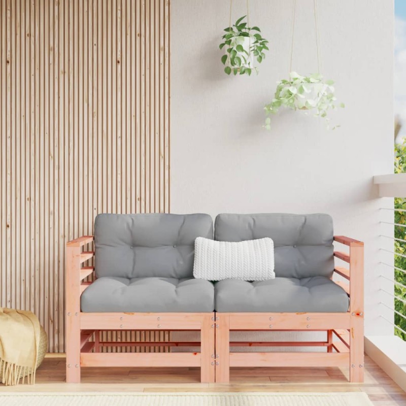 vidaXL Sofás esquineros con cojines 2 uds madera maciza abeto Douglas vidaXL Sofás esquineros con cojines 2 uds madera maciza abeto Douglas