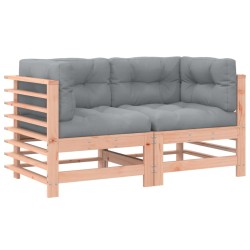 vidaXL Sofás esquineros con cojines 2 uds madera maciza abeto Douglas