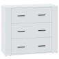 vidaXL Aparador de madera contrachapada blanco 80x33x70 cm vidaXL Aparador de madera contrachapada blanco 80x33x70 cm