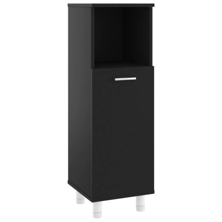 vidaXL Armario de baño madera contrachapada negro 30x30x95 cm